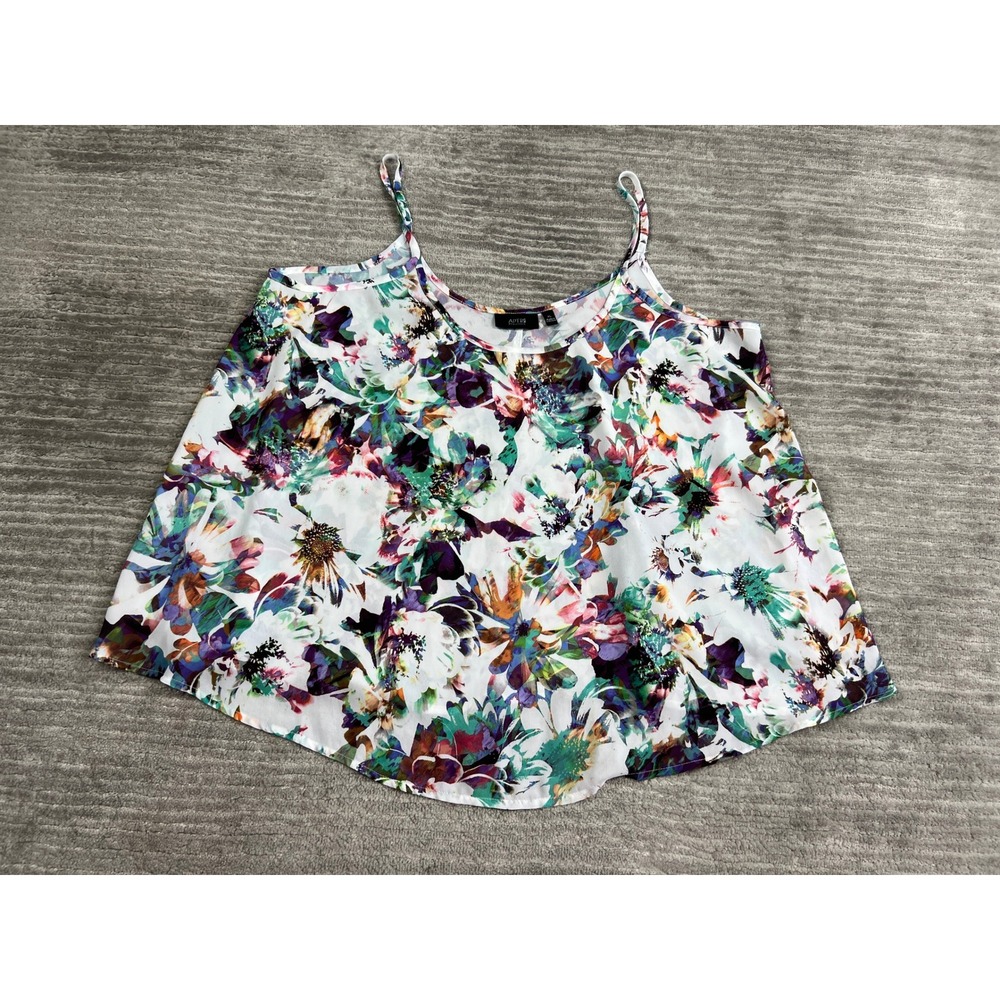 Apt. 9 Camisole Womens XL Multi Color Floral Print Scoop Neck Relaxed Fit Cami